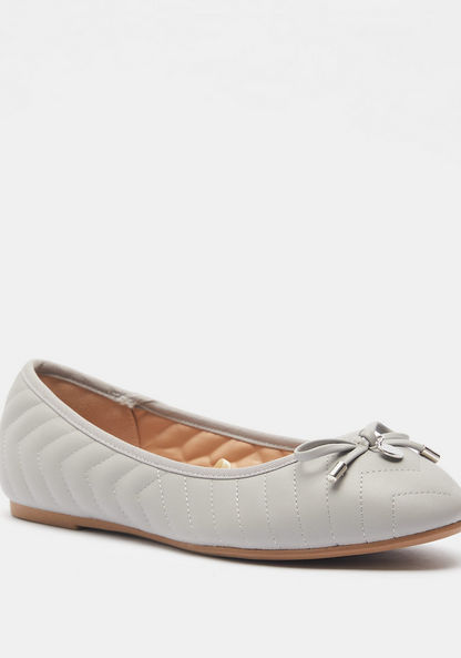 Celeste Slip-On Round Toe Ballerina Shoes with Bow Accent
