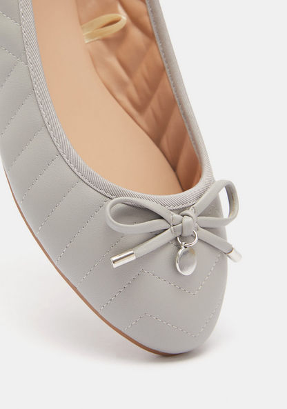 Celeste Slip-On Round Toe Ballerina Shoes with Bow Accent-Women%27s Ballerinas-image-3