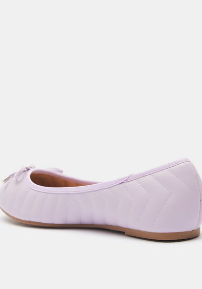 Celeste Slip-On Round Toe Ballerina Shoes with Bow Accent-Women%27s Ballerinas-image-2