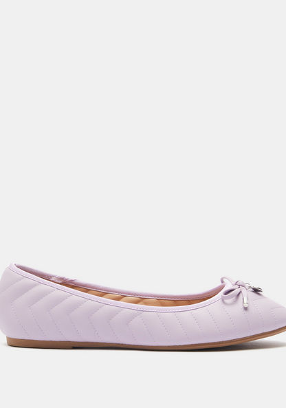 Celeste Slip-On Round Toe Ballerina Shoes with Bow Accent-Women%27s Ballerinas-image-0