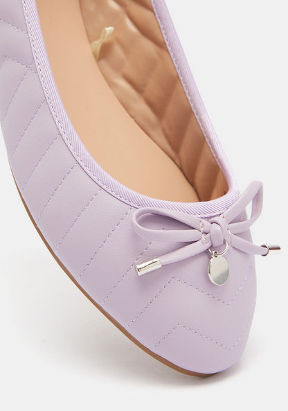 Celeste Slip-On Round Toe Ballerina Shoes with Bow Accent-Women%27s Ballerinas-image-3