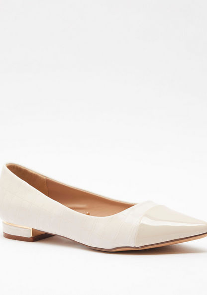 Celeste Women's Animal Textured Pointed Toe Slip-On Ballerina Shoes-Women%27s Ballerinas-image-1