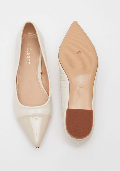 Celeste Women's Animal Textured Pointed Toe Slip-On Ballerina Shoes-Women%27s Ballerinas-image-4