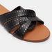 Cut Out Detail Cross Strap Slip-On Slides-Women%27s Flat Sandals-thumbnailMobile-3