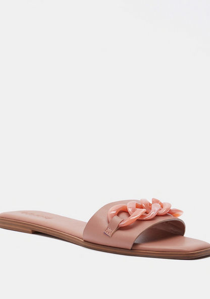 Celeste Flat Sandals with Chain Accent-Women%27s Flat Sandals-image-1
