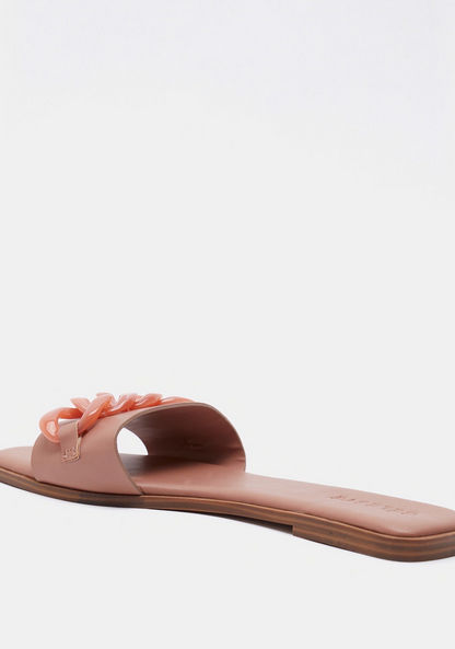 Celeste Flat Sandals with Chain Accent-Women%27s Flat Sandals-image-2