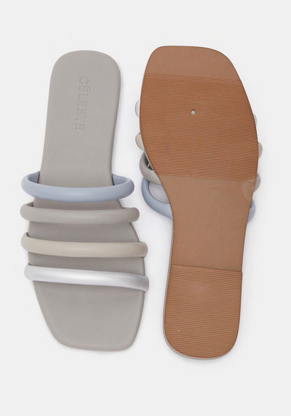Celeste Solid Slip-On Slides-Women%27s Flat Sandals-image-4