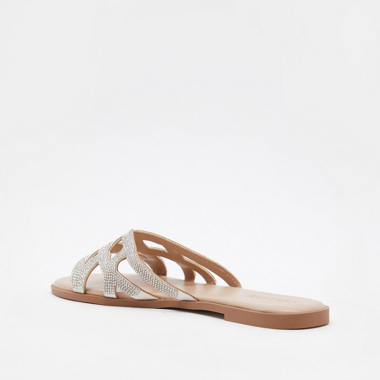 Celeste Embellished Slip-On Flat Sandals