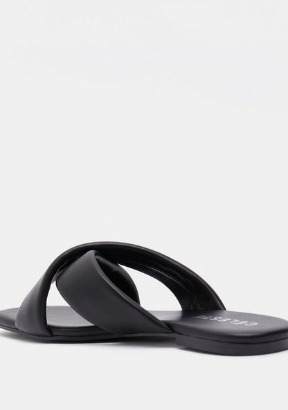 Celeste Women's Cross Strap Slide Sandals-Women%27s Flat Sandals-image-2