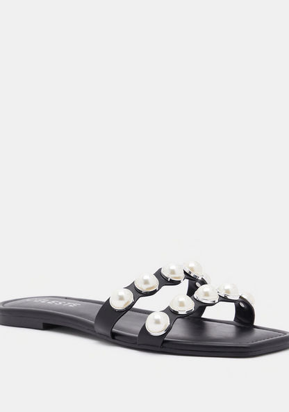Celeste Women's Embellished Open Toe Slide Sandals-Women%27s Flat Sandals-image-1