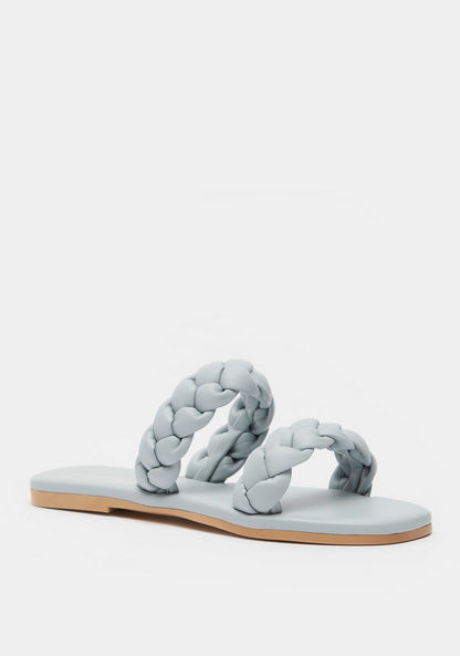Celeste Women's Open Toe Slide Sandals with Braided Straps-Women%27s Flat Sandals-image-1