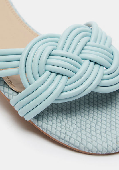 Celeste Women's Textured Slide Sandals with Weave Strap Accent