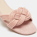 Celeste Women's Textured Slide Sandals with Weave Strap Accent-Women%27s Flat Sandals-thumbnailMobile-3