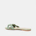 Celeste Women's Textured Slide Sandals with Weave Strap Accent-Women%27s Flat Sandals-thumbnail-2