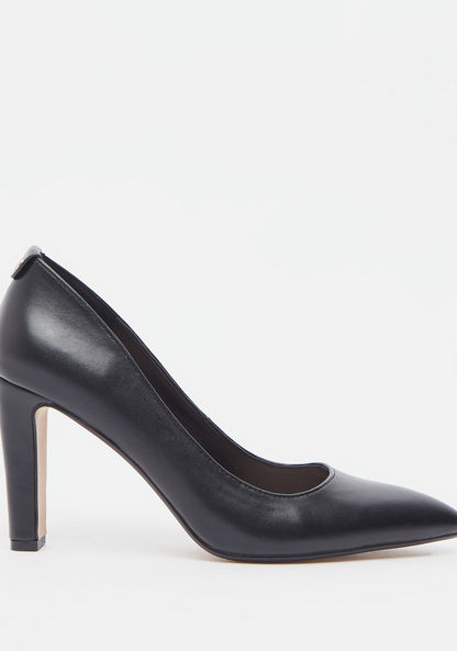 Celeste Women's Solid Slip-On Pumps with Block Heels-Women%27s Heel Shoes-image-0