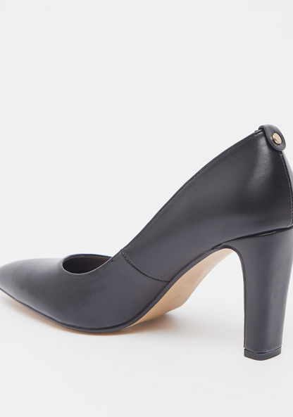 Celeste Women's Solid Slip-On Pumps with Block Heels-Women%27s Heel Shoes-image-2