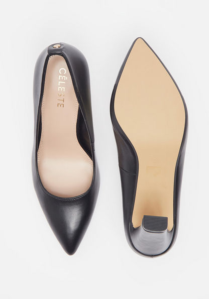 Celeste Women's Solid Slip-On Pumps with Block Heels-Women%27s Heel Shoes-image-4