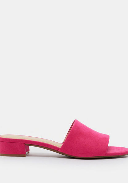 Open Toe Slide Sandals with Low Block Heels-Women%27s Heel Sandals-image-0