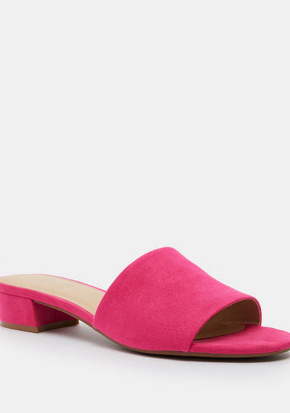 Open Toe Slide Sandals with Low Block Heels-Women%27s Heel Sandals-image-1
