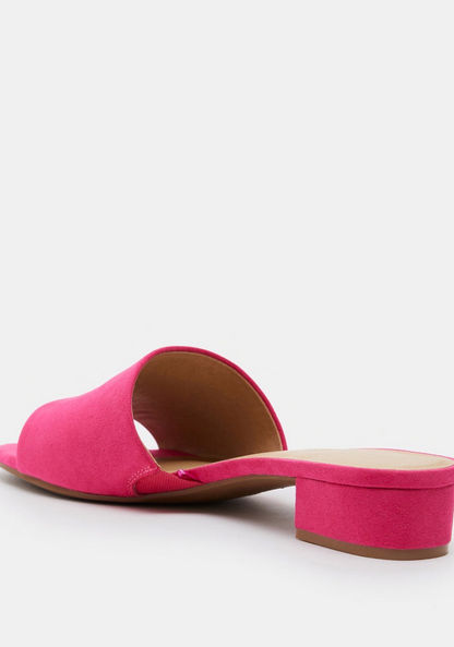 Open Toe Slide Sandals with Low Block Heels-Women%27s Heel Sandals-image-2