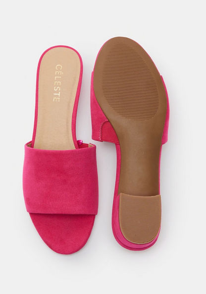 Open Toe Slide Sandals with Low Block Heels-Women%27s Heel Sandals-image-4