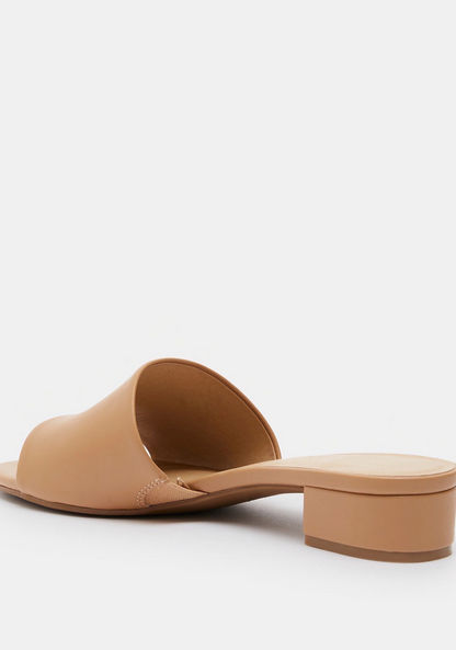 Open Toe Slide Sandals with Low Block Heels-Women%27s Heel Sandals-image-2