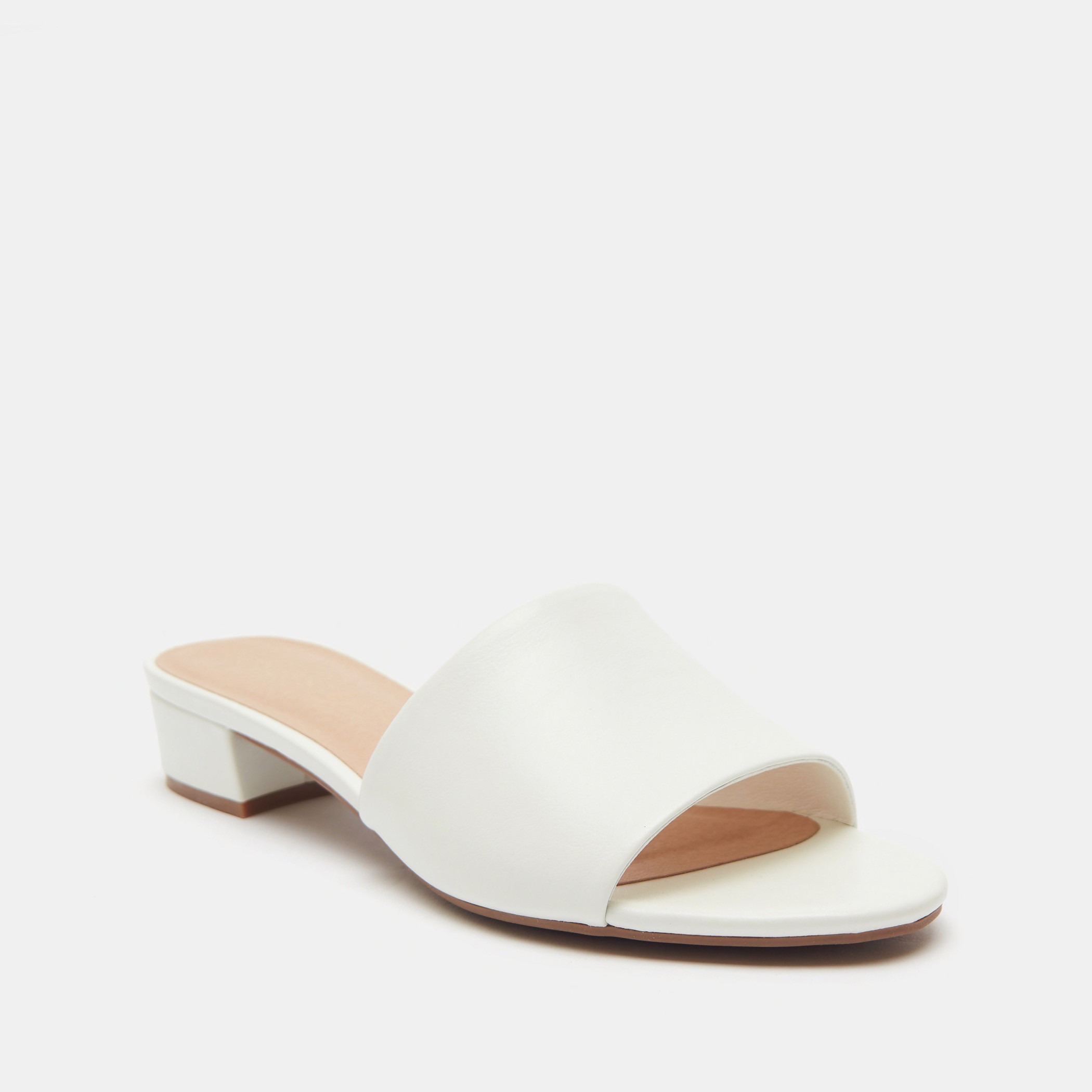 Open toe slide heels sale