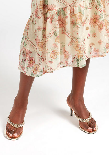 Celeste Women's Braid Detail Slip-On Thong Sandals with Stiletto Heels-Women%27s Heel Sandals-image-1
