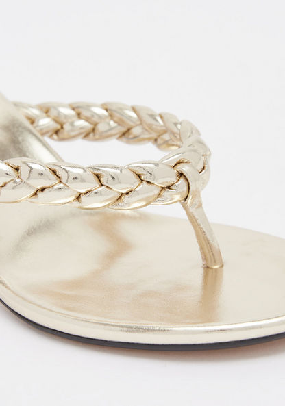 Celeste Women's Braid Detail Slip-On Thong Sandals with Stiletto Heels-Women%27s Heel Sandals-image-4