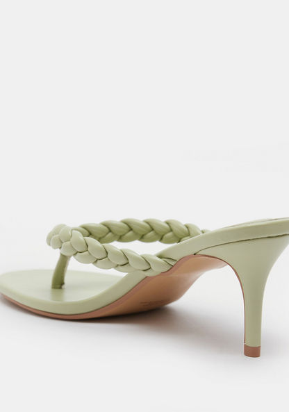 Celeste Women's Braid Detail Slip-On Thong Sandals with Stiletto Heels-Women%27s Heel Sandals-image-3