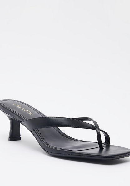 Celeste Women's Slip-On Sandals with Kitten Heels-Women%27s Heel Sandals-image-1