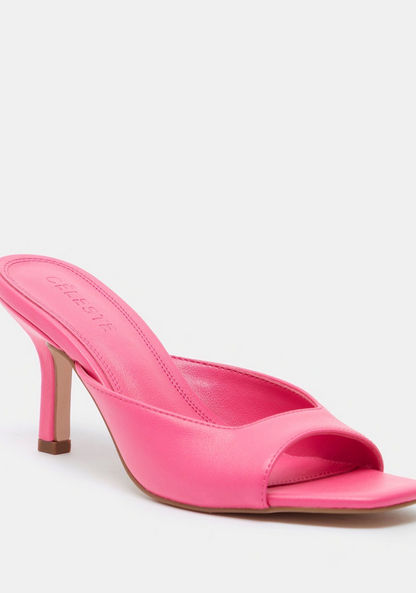 Celeste Solid Slide Sandals with Stiletto Heels-Women%27s Heel Sandals-image-1