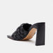 Celeste Women's Weave Detail Open Toe Slip-On Sandals with Block Heels-Women%27s Heel Sandals-thumbnailMobile-2
