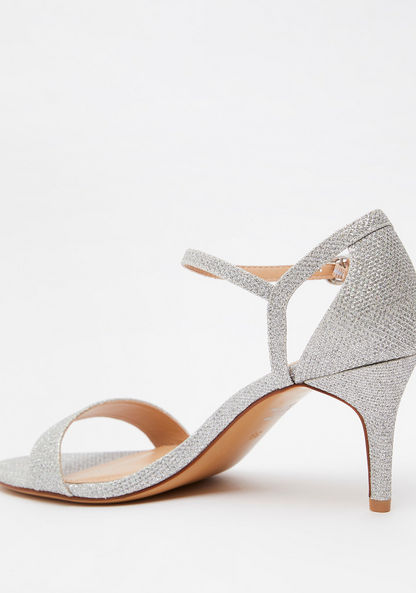 Celeste Open Toe Textured Sandals with Stiletto Heels-Women%27s Heel Sandals-image-2