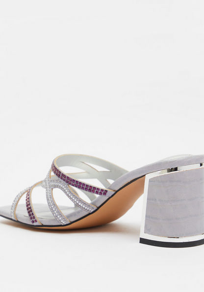 Celeste Women's Embellished Slip-On Sandals with Block Heels-Women%27s Heel Sandals-image-2
