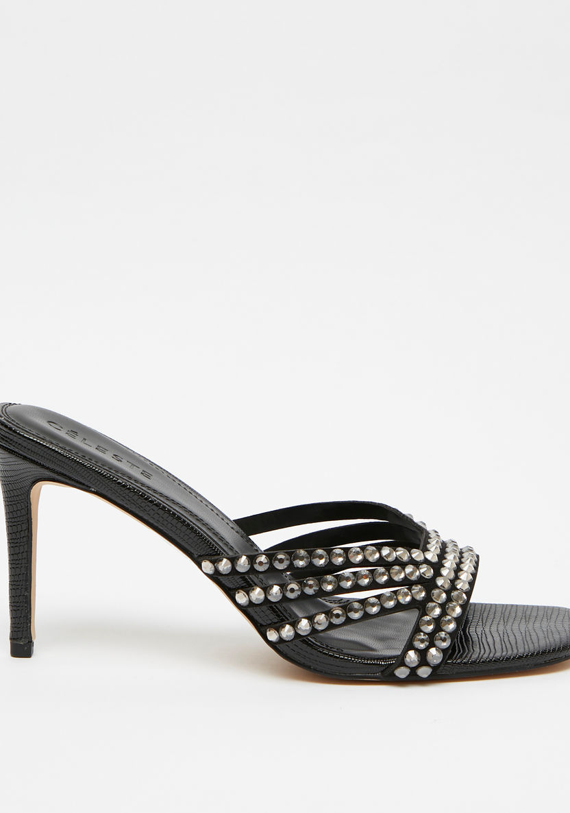 Celeste Women's Embellished Slip-On Sandals with Stiletto Heels-Women%27s Heel Sandals-image-0