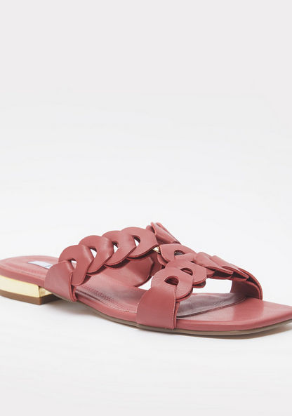 ELLE Women's Open Toe Slide Sandals