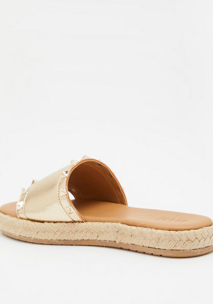 ELLE Women's Studded Open Toe Slide Sandals-Women%27s Flat Sandals-image-2