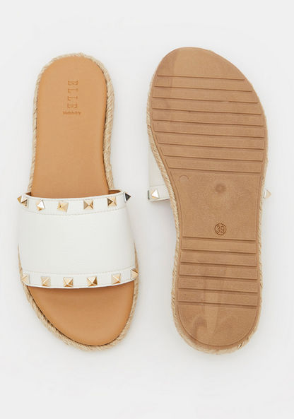 ELLE Women's Studded Open Toe Slide Sandals