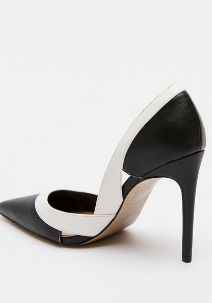 ELLE Women's Panelled Slip-On Shoes with Stiletto Heels-Women%27s Heel Shoes-image-2