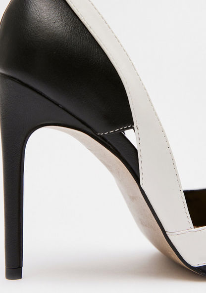 ELLE Women's Panelled Slip-On Shoes with Stiletto Heels-Women%27s Heel Shoes-image-3