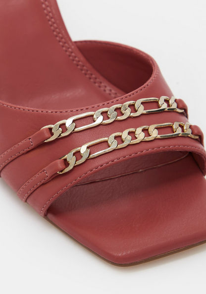 ELLE Woman's Slip-On Sandals with Stiletto Heels