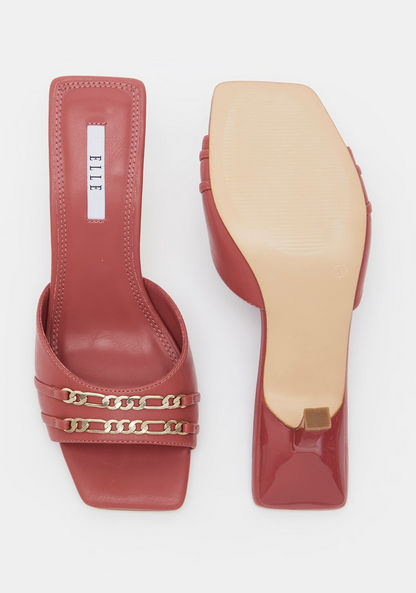 ELLE Woman's Slip-On Sandals with Stiletto Heels