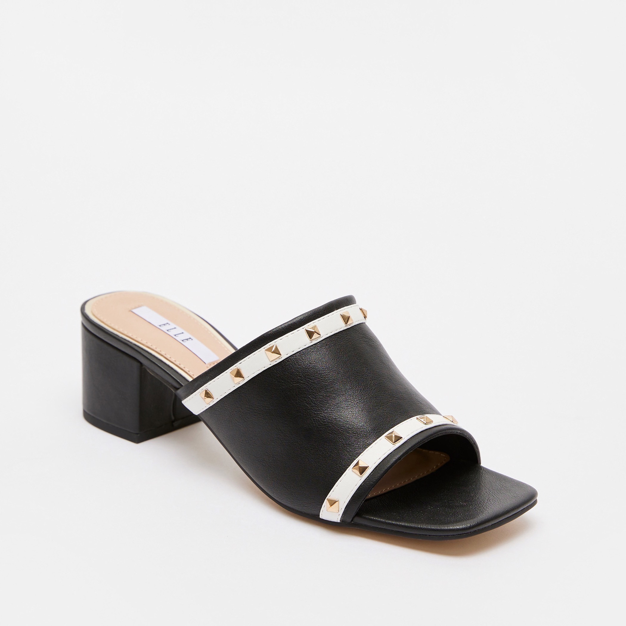 ELLE Studded Peep-Toe Block Heels with Slip-On Style-women-shoes-heels-image-2