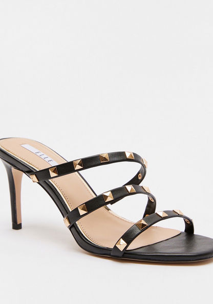 ELLE Women's Stud Embellished Slip-On Sandals with Stiletto Heels-Women%27s Heel Sandals-image-1