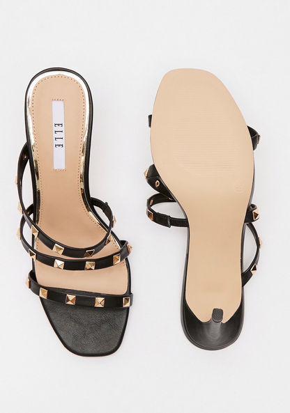 ELLE Women's Stud Embellished Slip-On Sandals with Stiletto Heels-Women%27s Heel Sandals-image-5