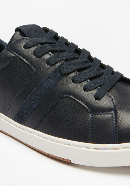 Lee Cooper Men's Textured Sneakers with Lace-Up Closure-Men%27s Sneakers-image-4