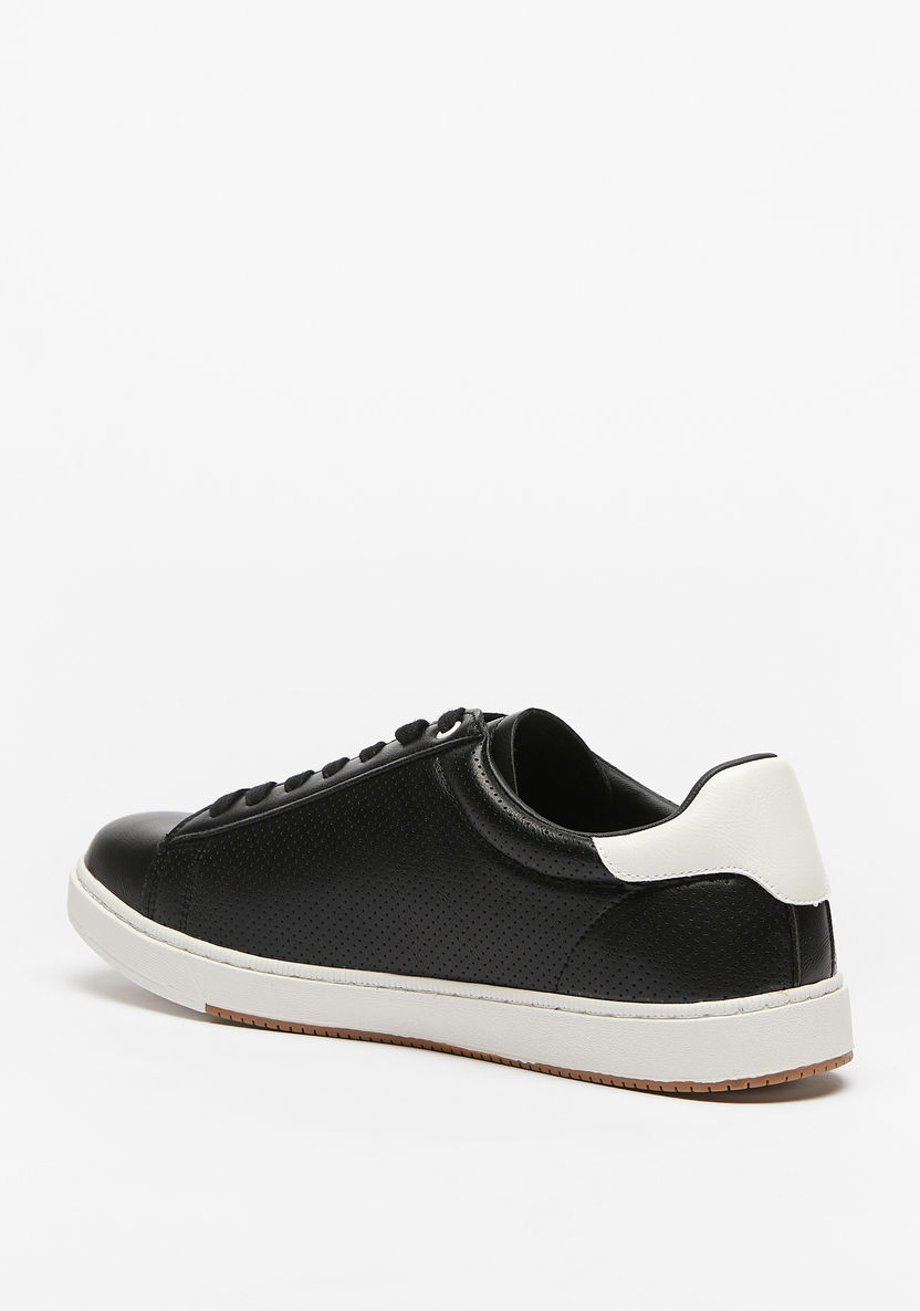 Lee Cooper Men's Perforated Sneakers with Lace-Up Closure-Men%27s Sneakers-image-1