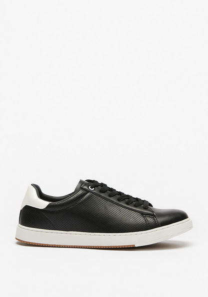 Lee Cooper Men's Perforated Sneakers with Lace-Up Closure-Men%27s Sneakers-image-2