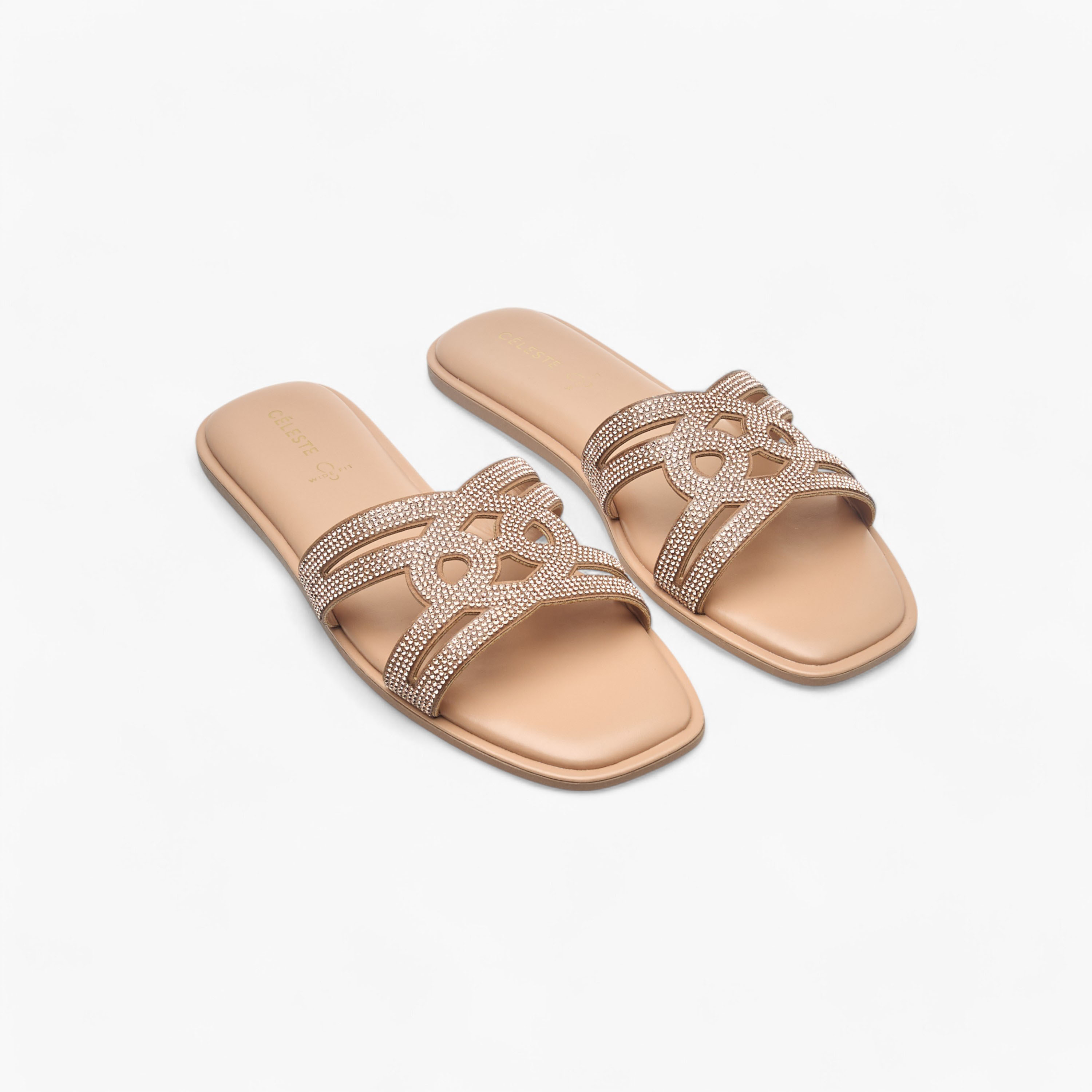 صندل مرصع سهل الارتداء بحزام للنساء من سيليست-women-shoes-flats-sandals-image-1
